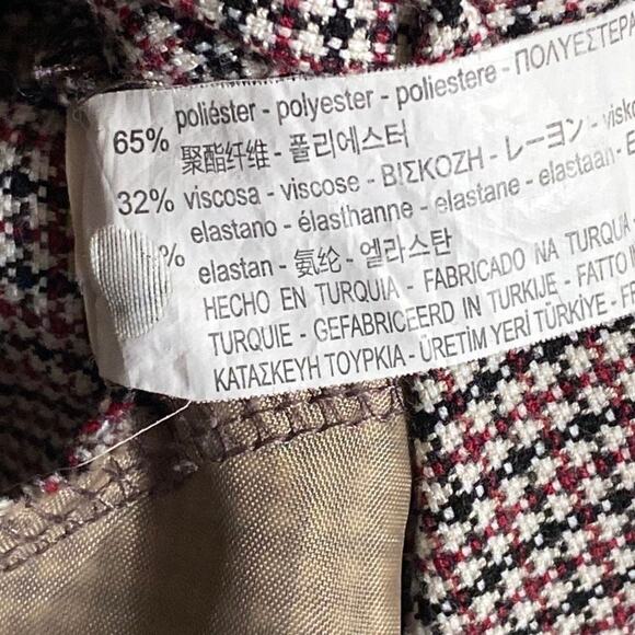 114. Zara Basic MIni Shift Dress Medium Houndstooth Ruffled 3/4 Sleeves Boho - Picture 8 of 9